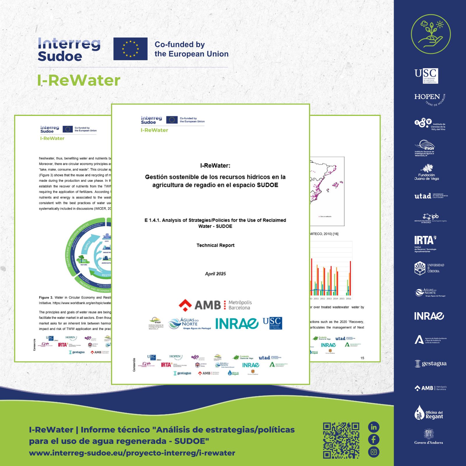 I-ReWarter - Informe técnico del Análisis de las estrategias políticas para el uso de agua regenerada en el espacio SUDOE.